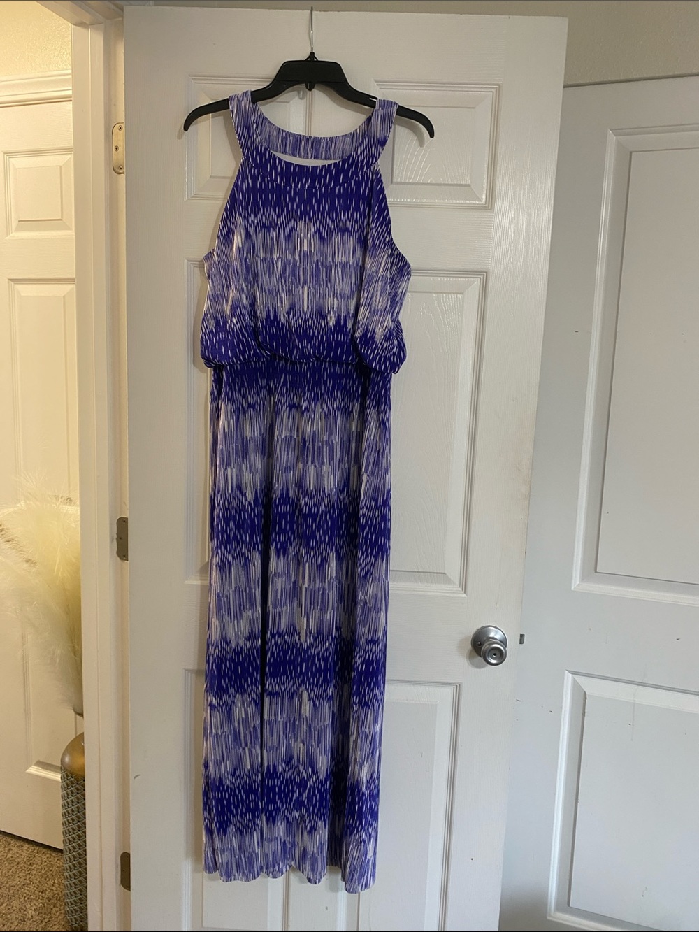 Chico's Purple & White Sleeveless Maxi Dress